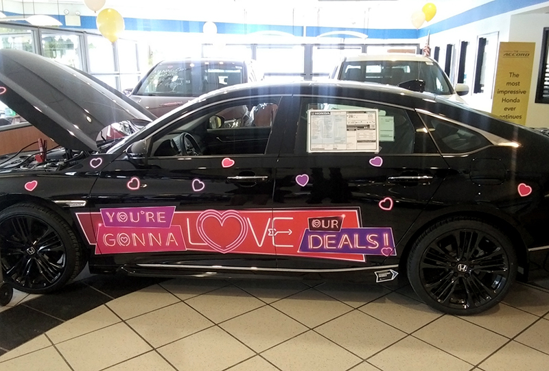 Honda of Valentine's Day Sale car wrap