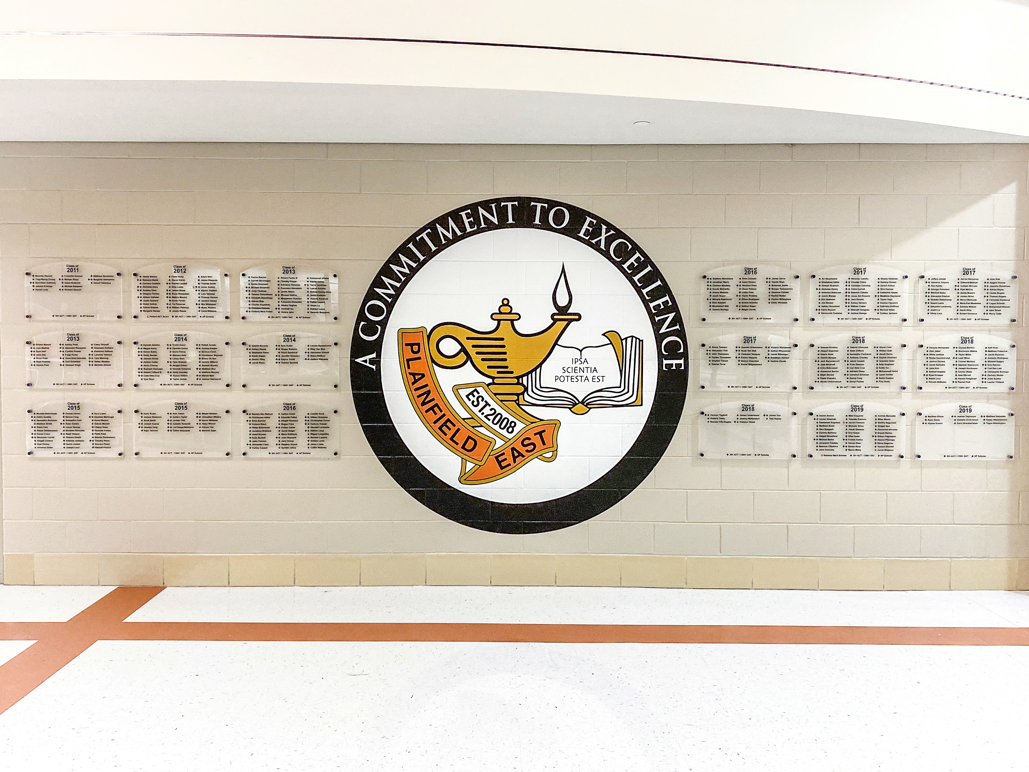 Plainfield East Achievement Recognition Wall