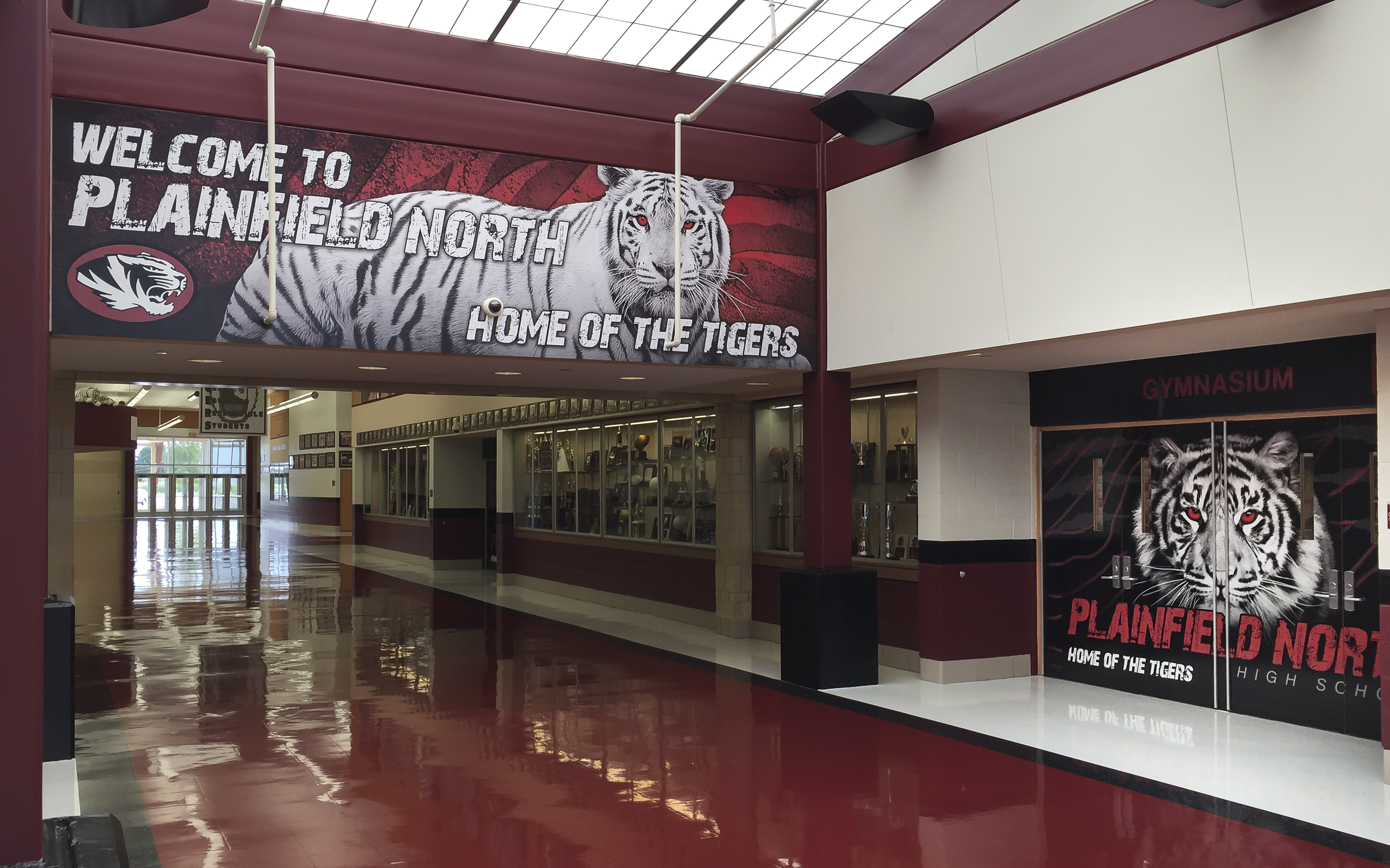 Plainfield North Hallway and Doors vinyl graphics